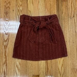 Rewash Rust Colored Corduroy Mini Skirt with Removable Belt